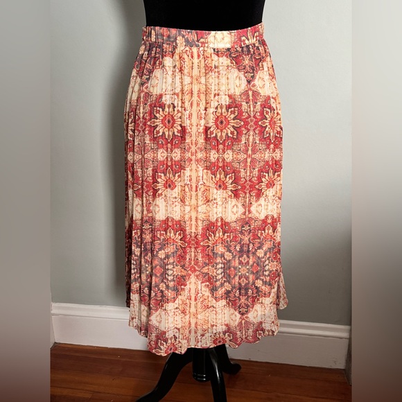 Rare Anthropologie Akemi & Kin Floral Red, Orange and Cream Skirt - Size M - NWT - Picture 3 of 7